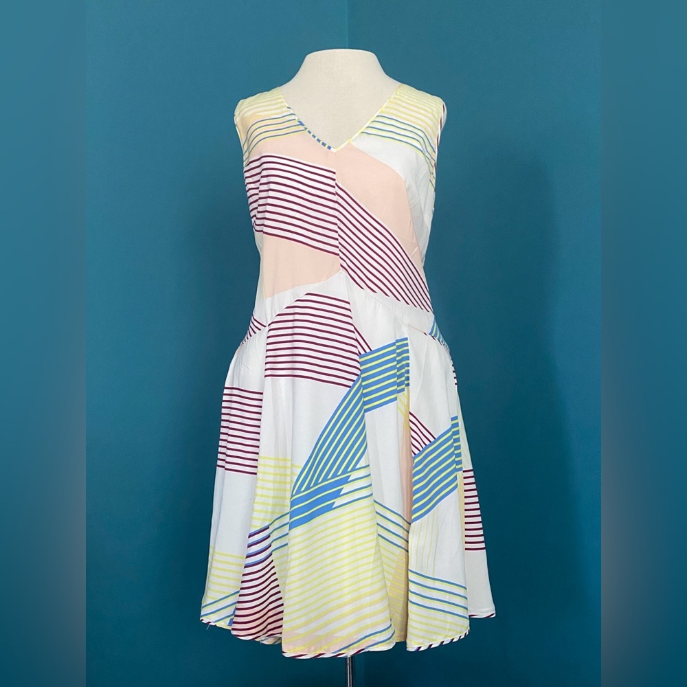 Colorful Striped Sleeveless Dress